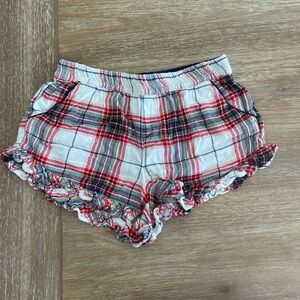 Aerie Ruffle Trim Plaid Lounge Shorts